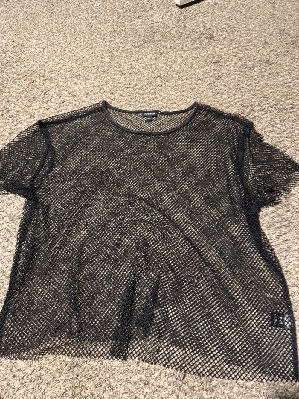 torrid Black Sheer Fishnet Short-Sleeve Top